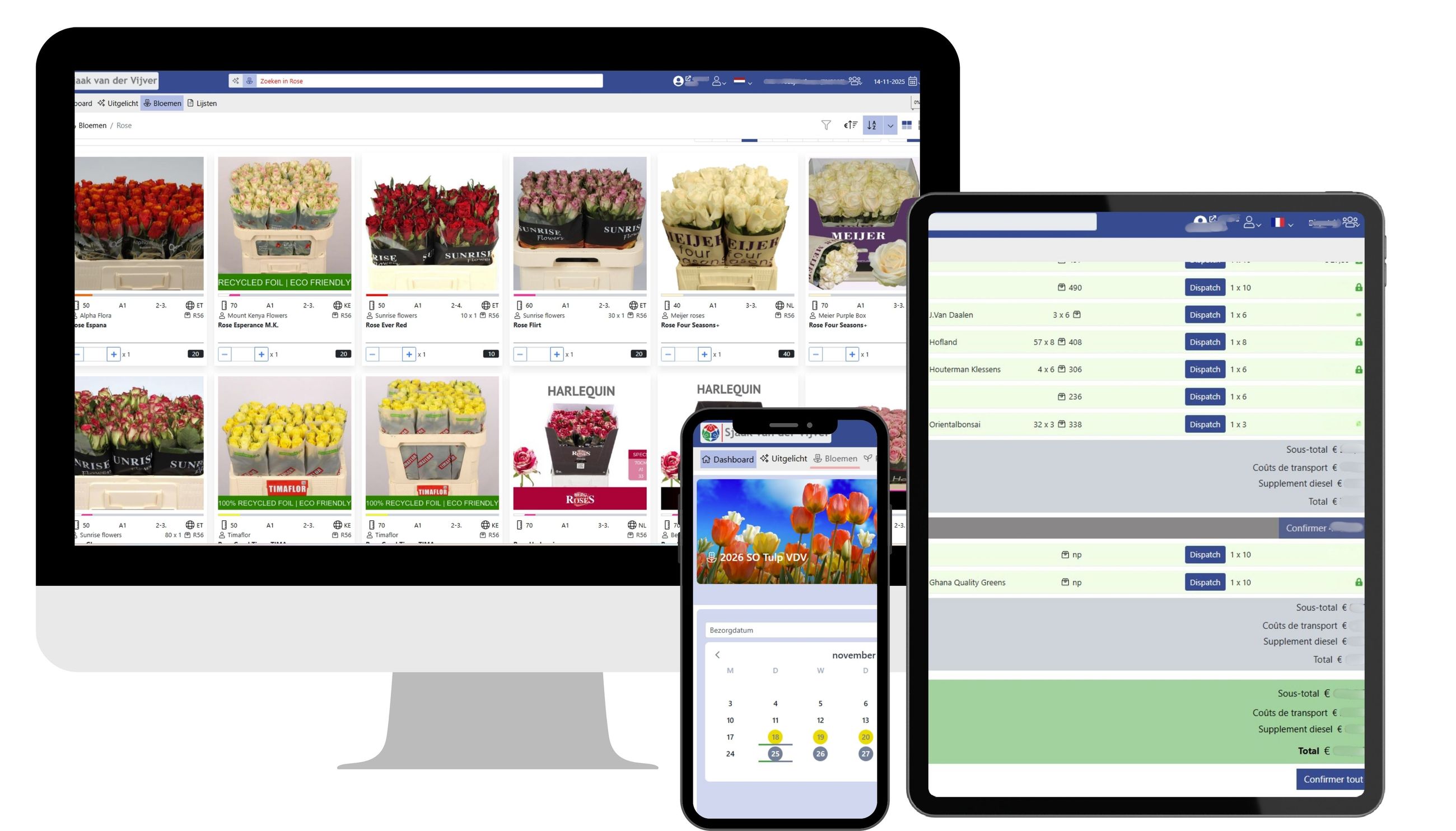 Bestellen via tablet in de bloemenwebshop
